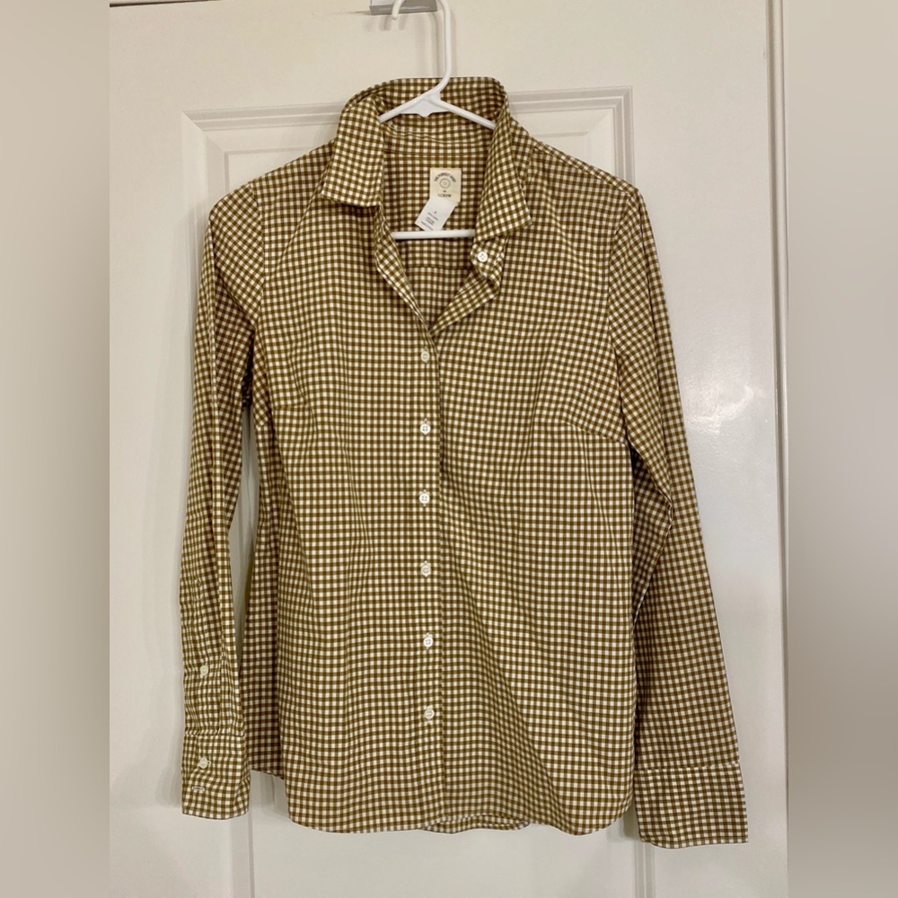 J. Crew Brown Checkered Button Down Shirt Preppy